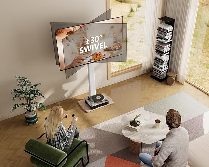 FITUEYES Swivel Floor TV Stand for 32 to 70 Inch TVs Tall Universal TV Stand - Image 4
