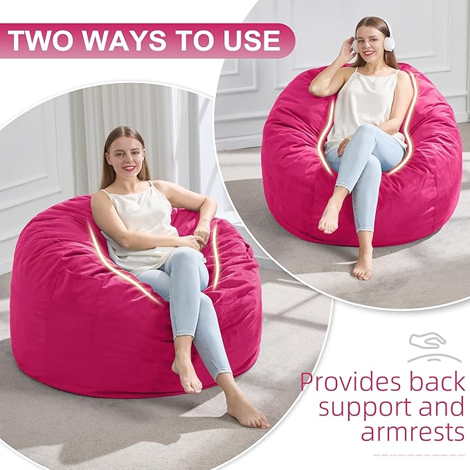 Hobestluk 3FT Bean Bag Chair Giant Bean Bag Chairs - Image 3