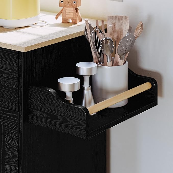 IRONCK Kitchen Island with Storage, Rolling Kitchen Island on Wheels with Drop - Image 4