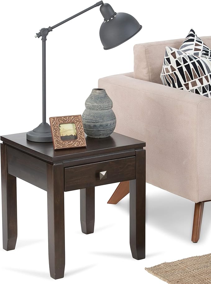 SIMPLIHOME Cosmopolitan SOLID WOOD 18 inch Wide Square Contemporary End Side - Image 9