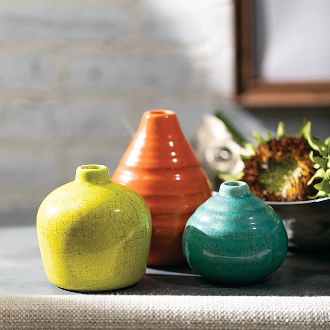 Sullivans Ceramic Vase Set- 3 Small Vases, Rustic Home Décor, Modern - Image 8