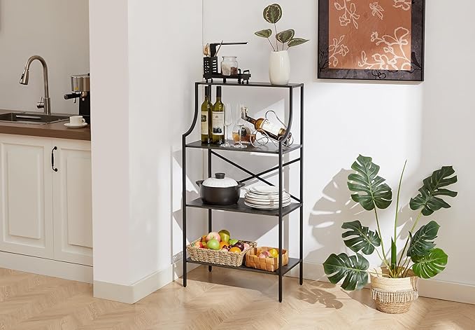 4 Tier Bookshelf, Entryway Standing Shelf Units - Image 5