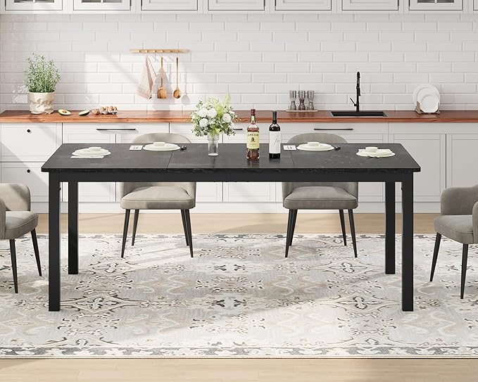 GarveeHome 78.7in Industrial Dining Table - Image 3