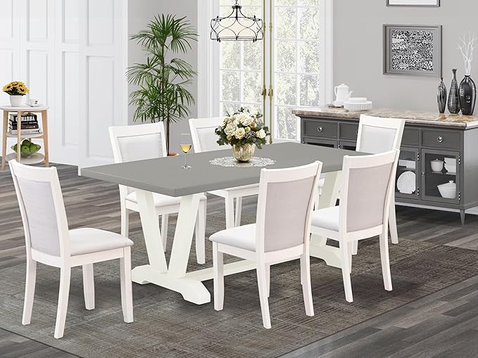 East West Furniture V097MZ001-7 7 Piece Kitchen Table Set Consist of a - Image 2