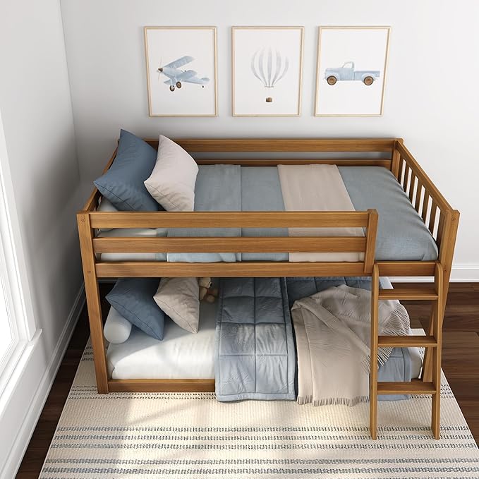 Max & Lily Fundamental Twin Low Bunk Bed, Kids Solid Wood Modern Bed Frame - Image 8