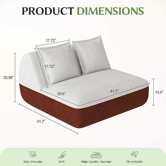 Hobestluk Small Sofa Couch Lounge Sofa Chair - Image 2