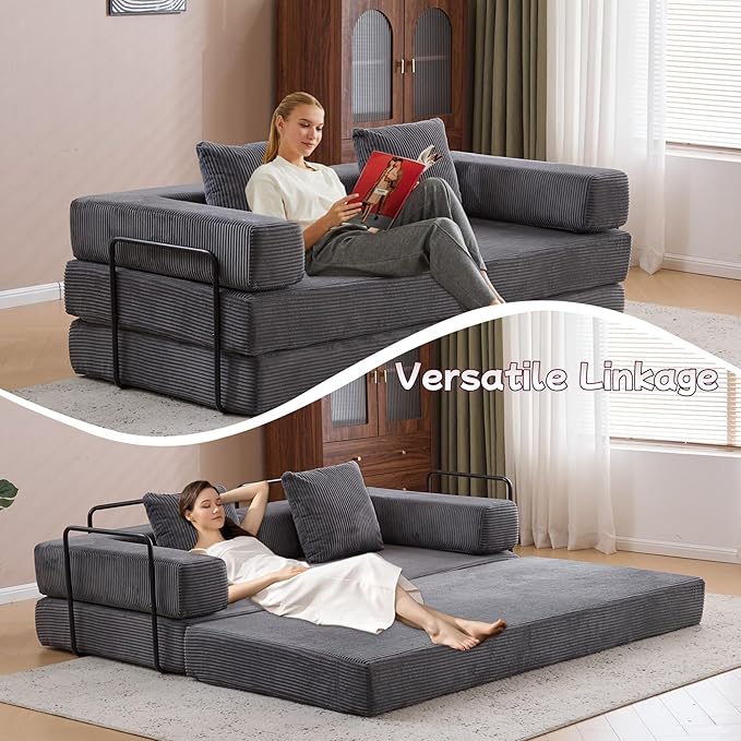 Convertible Sofa Bed, Compression Futon Sofa - Image 7