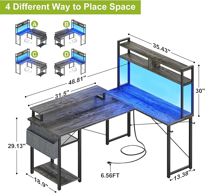 Small L Shaped Gaming Desk - Image 2
