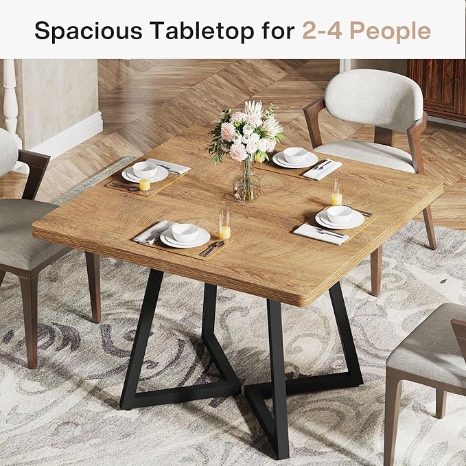 Tribesigns Square Dining Table for 2, 31.5" Modern Dinner Table - Image 6