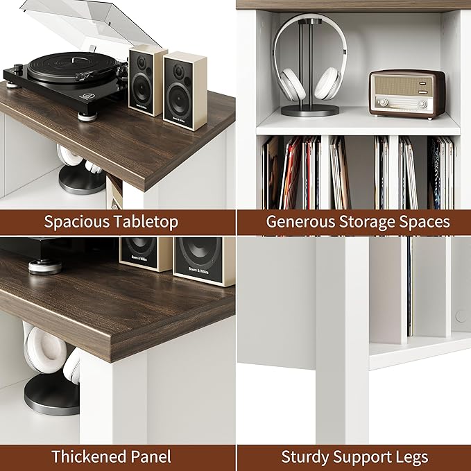 LIDYUK Record Player Stand, Vinyl Record Storage Table End Table - Image 5