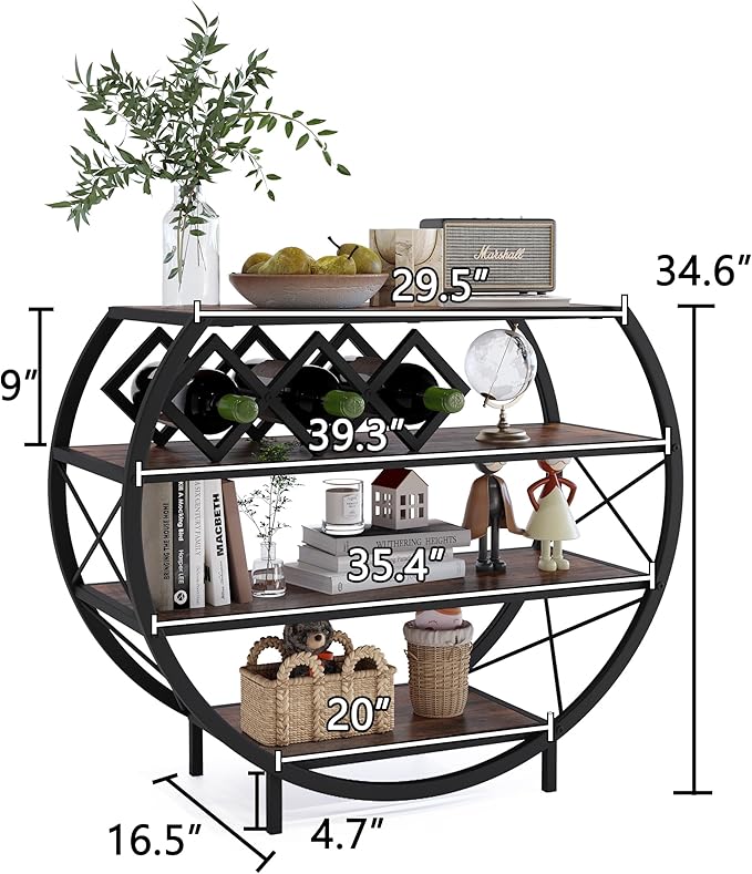 Demilune Console Table Industrial Entryway Table - Image 2