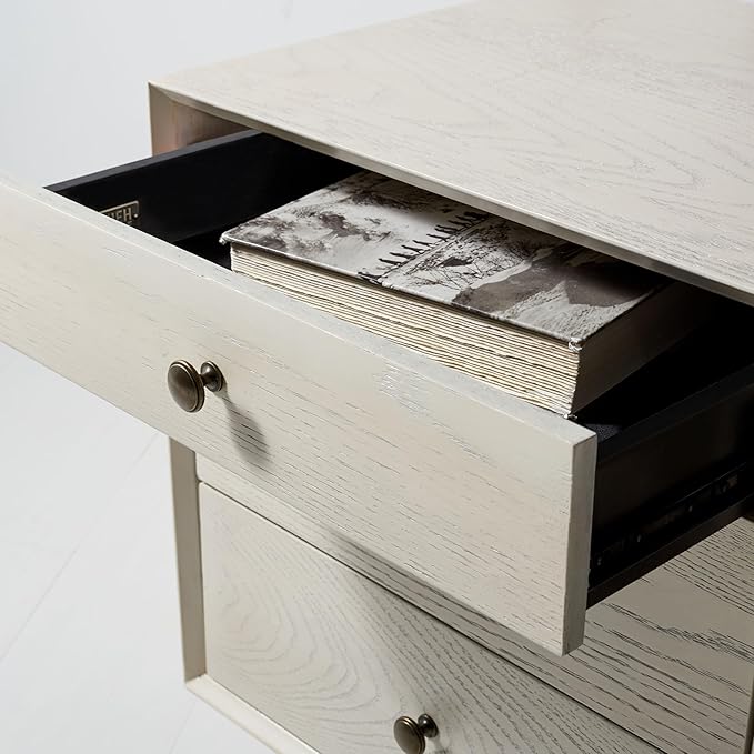 SAFAVIEH Couture Collection Tomas Mid-Century White Washed 3-Drawer Sliding - Image 11
