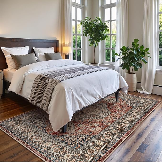 Lahome Oriental Washable Rugs for Living Room, 5x7 Area Rugs for Bedroom - Image 5