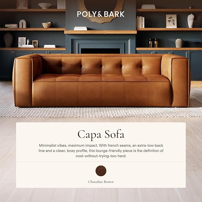 POLY & BARK Capa Sofa in Full-Grain Pure-Aniline Italian Tanned Leather in - Image 3