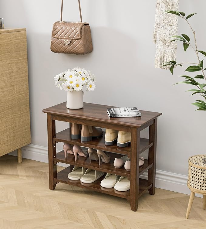 Wooden Storage Shoe Bench, Entryway Bench - Image 8
