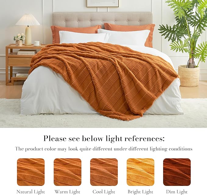Amélie Home Luxury Striped Faux Fur Throw Blanket - Image 6