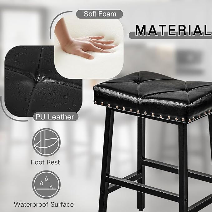 VECELO 25 inch Counter Height Stools - Image 5