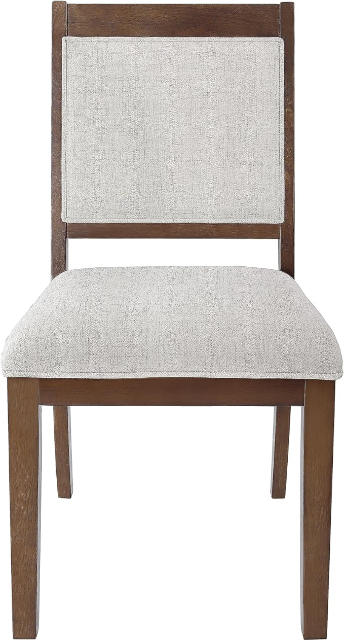 HomePop Open Back Upholstered Wood Frame Dining Chairs -Neutral Textured Solid - Image 4