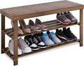 SMIBUY Bamboo Shoe Rack Bench, 3-Tier Shoe Organizer Storage Shelf by SMIBUY