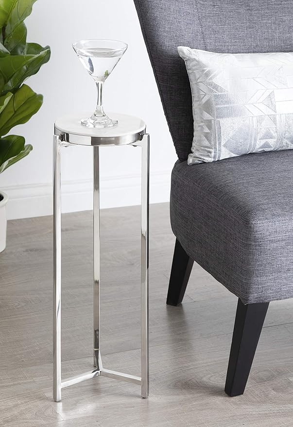 Kate and Laurel Aguilar Glam Round Drink Table, Small Accent Table - Image 4