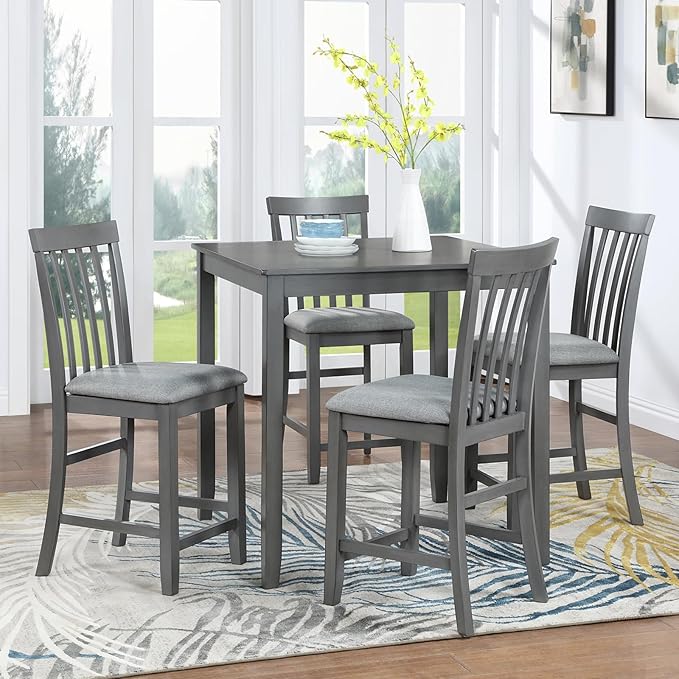 KEIKI 5-Piece Counter Height Dining Table Set - Image 2