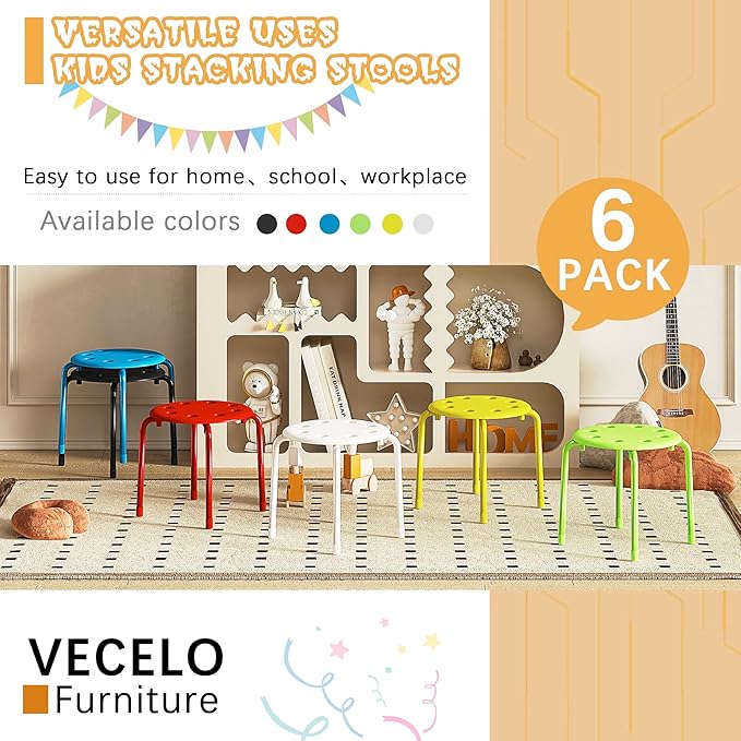 VECELO Stackable Stools for Classroom - Image 5