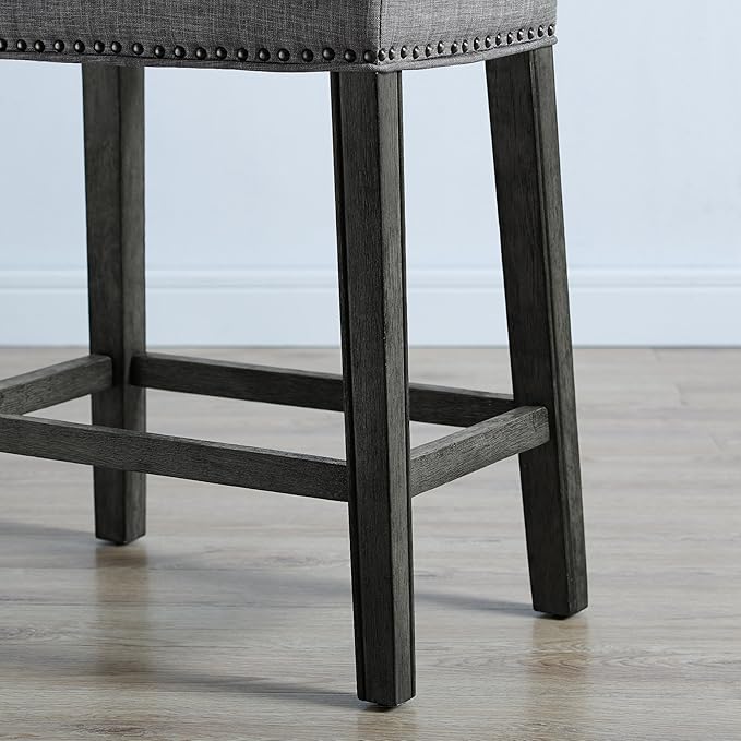 Roundhill Furniture Coco Upholstered Backless Saddle Seat Counter Stools 25.5" - Image 3