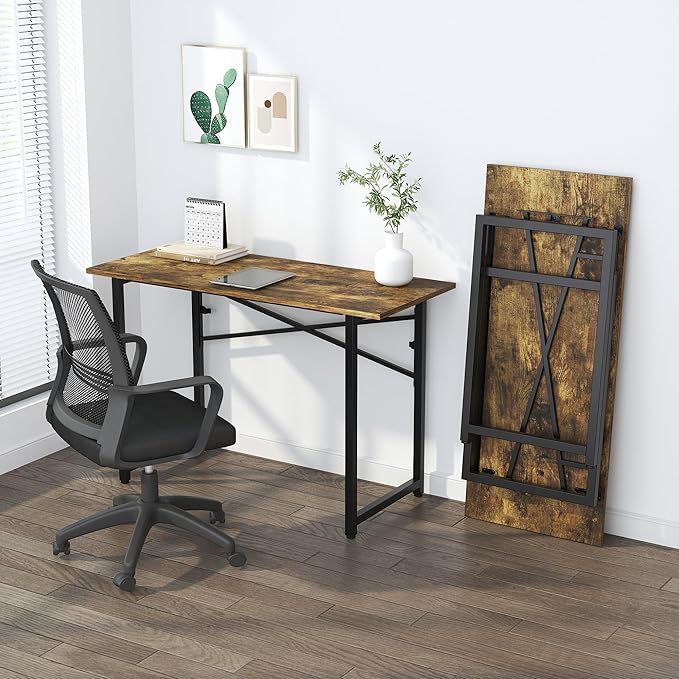 47 inch Folding Computer Desk, Writing Gaming Computer Camping Table, No - Image 8