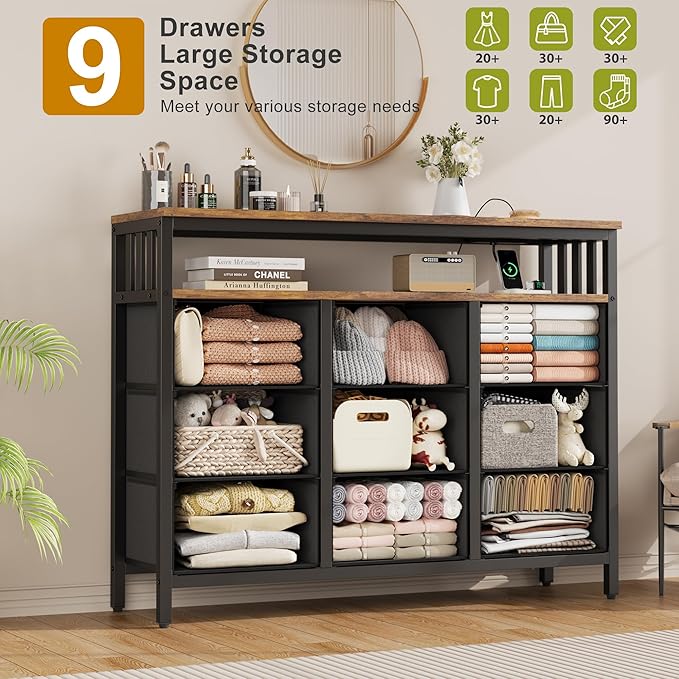 9 Drawer Dresser TV Stand up to - Image 5