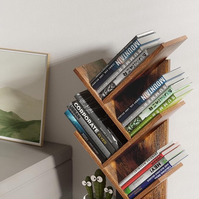 5 Tier Tree Book Shelf, Small Desktop Bookshelf - Image 7