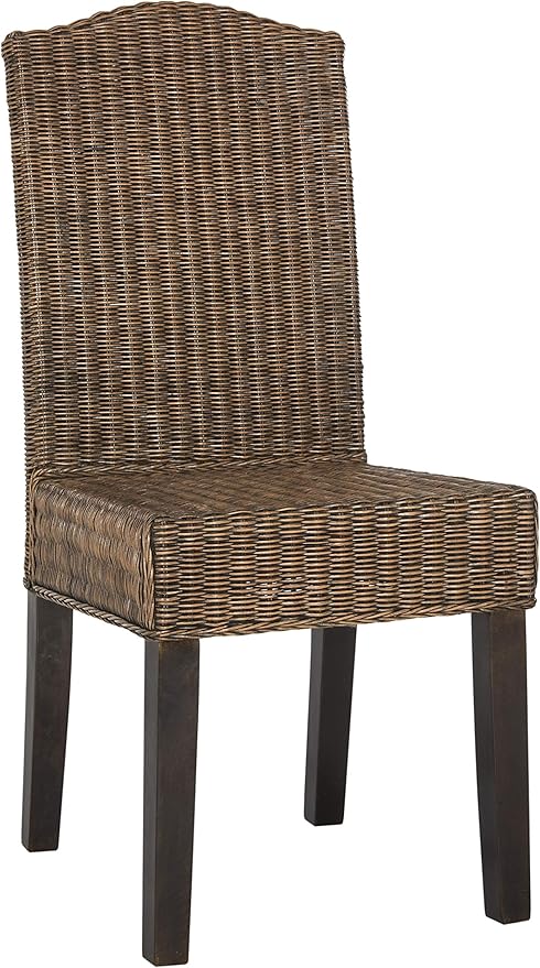 SAFAVIEH Home Collection Odette Grey Wicker Dining Chair - Image 4