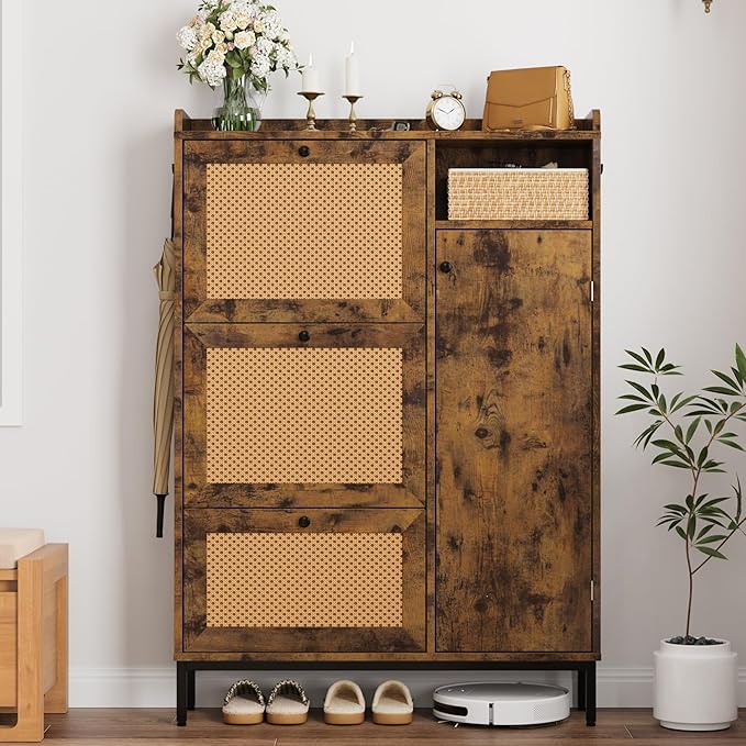 GarveeHome Shoe Cabinet Rattan - Image 5