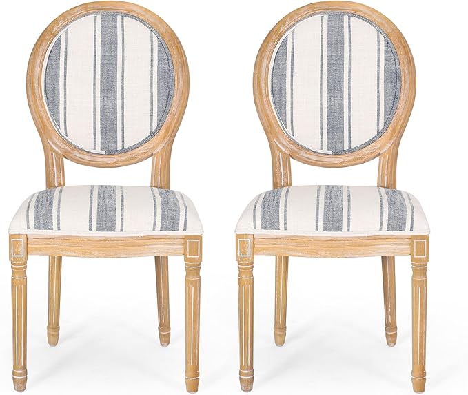 Christopher Knight Home Phinnaeus Dining Chair Set, Rubberwood, Dark Blue Line by ChristopherKnightHome