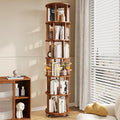 6 Tier Bookshelf Tower, 360° Solid Wood Spinning Bookcase by IUNVR