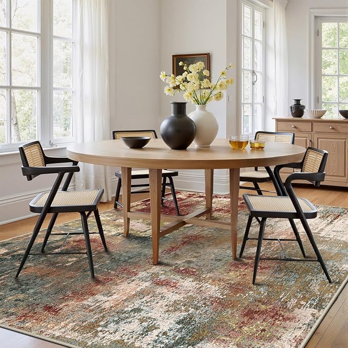 Washable Area Rugs 7'x9' Non-Slip Modern Abstract Soft - Image 8