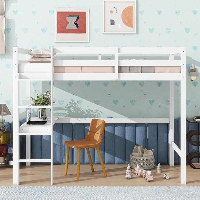 HomSof Twin Loft Bed with Built-in Desk - Image 3