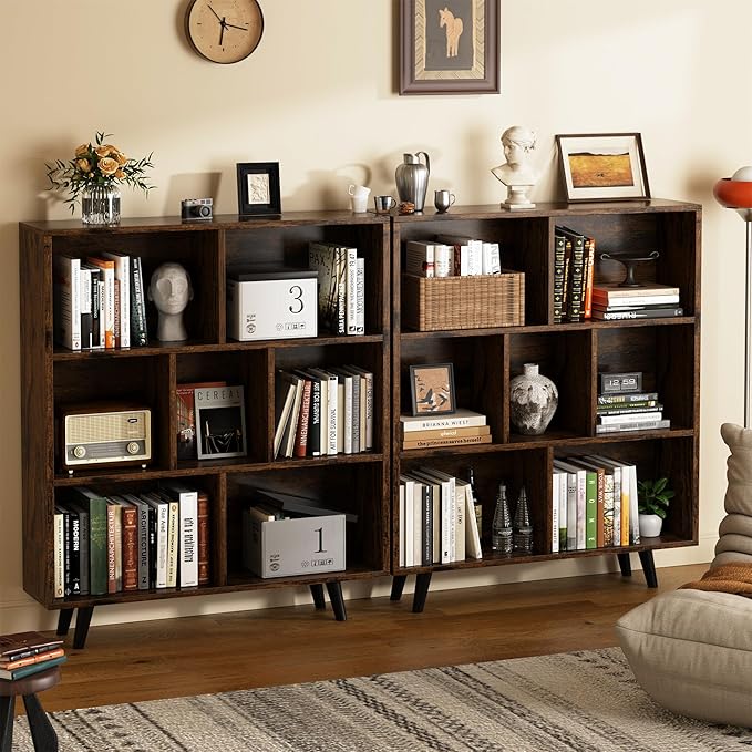 Shintenchi Cube Storage Organizer, 3 Tier Mid-Century Bookcase - Image 4