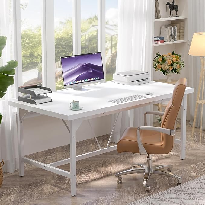 Unikito 63 Inch Computer Desk, Sturdy Large Office Desk, Premium 2 Person Long - Image 6