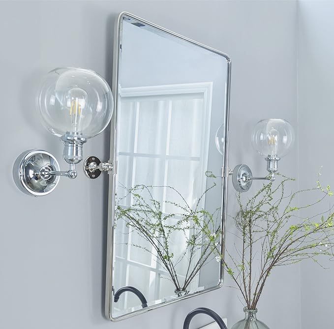 TEHOME 20x30'' Chrome Pivot Mirror Rectangle Bathroom Vanity Mirror Chrome by TEHOME