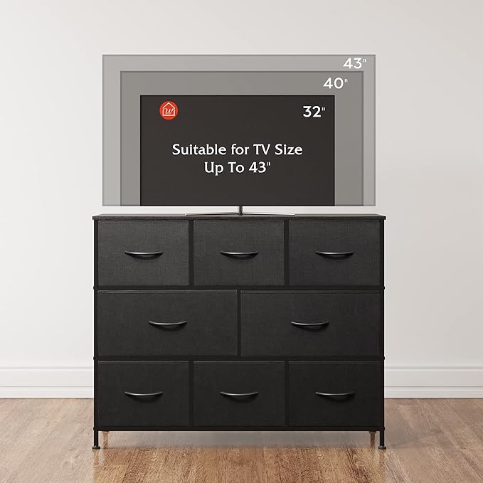 WLIVE 8 Drawer Dresser for Bedroom, Fabric Black Dresser - Image 8