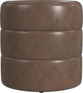 HomePop Upholstered Faux Leather Round Ottoman Home Décor | Round Pouf Foot by HomePop