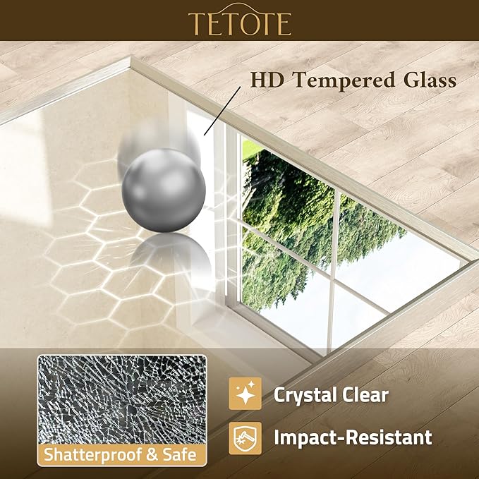 TETOTE Brushed Nickel Bathroom Mirror - Image 4