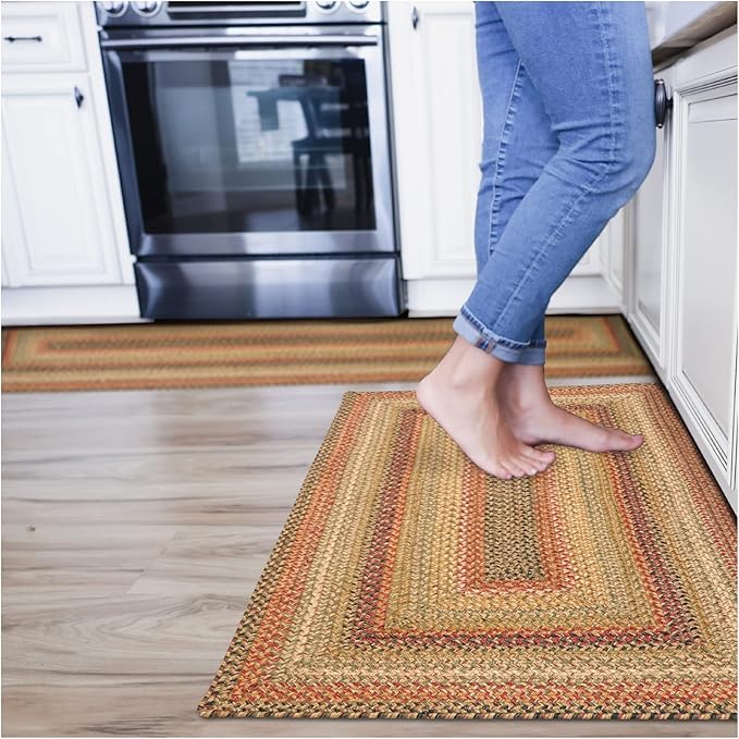 Kingston Jute Braided Rug 2x3' Multicolor – Braided Indoor Entryway Rug by Homespice