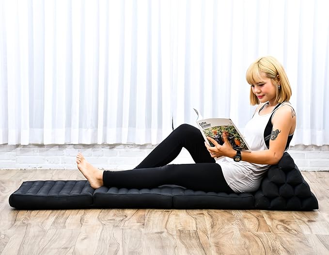 Leewadee 3-Fold Mat with Triangle Cushion – Comfortable TV Pillow, Foldable - Image 2