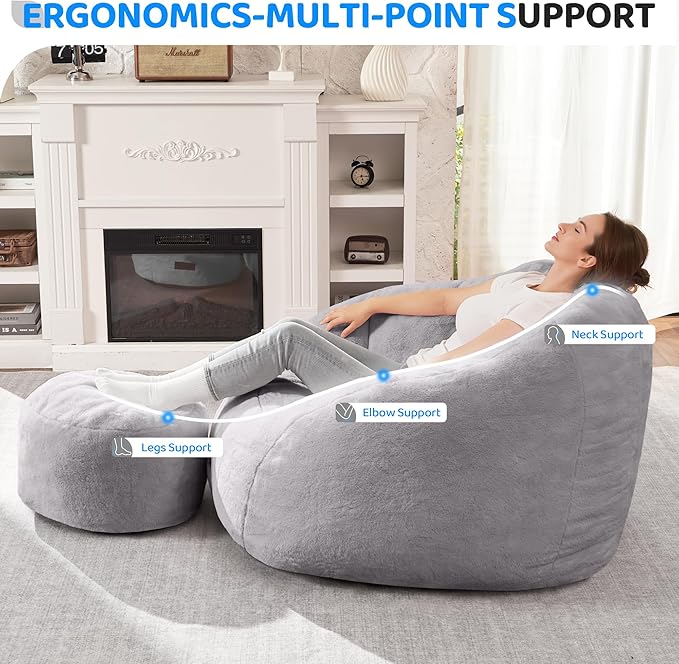 HABUTWAY Bean Bag Chair, Giant Bean Bag Chairs - Image 3
