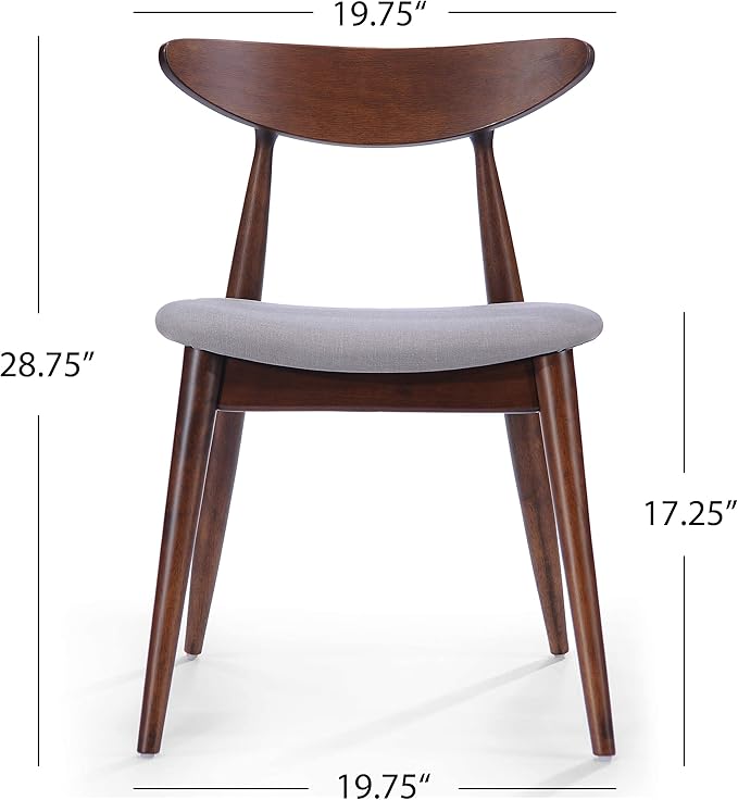Christopher Knight Home Barron Fabric and Walnut Wood Dining Set, 5-Pcs Set - Image 7