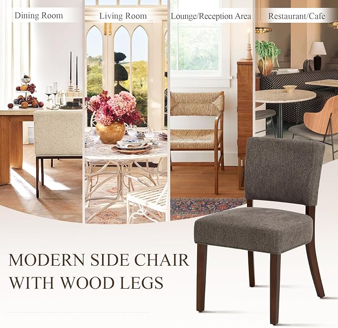 COLAMY Mid Century Modern Dining Chairs Set of 6, Upholstered Kitchen Chairs - Image 5