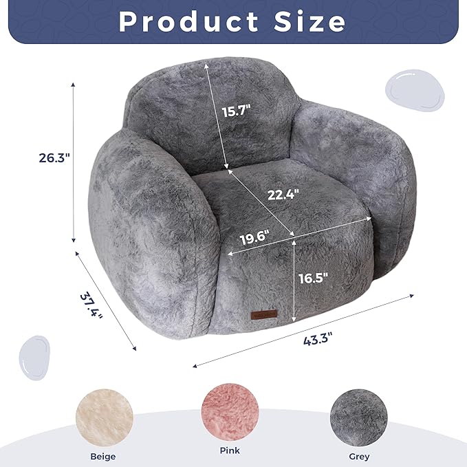 MAXYOYO Bean Bag Chair, Comfy Pebble Shaped Single Bean Bag Sofa - Image 2