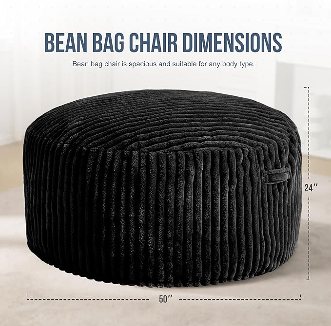 Hobestluk 5ft Bean Bag Chairs for Adults Large Beanbag Chair - Image 2