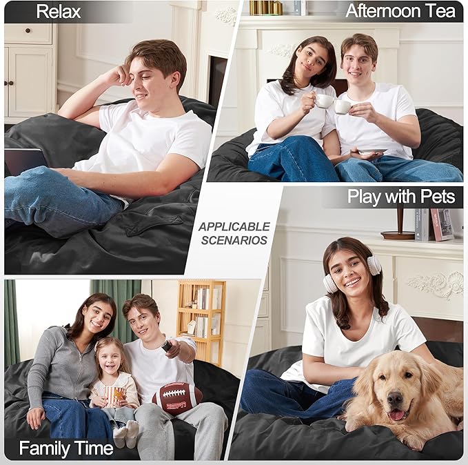 Homguava 4 FT Bean Bag Chair: 4' Bean Bags - Image 4